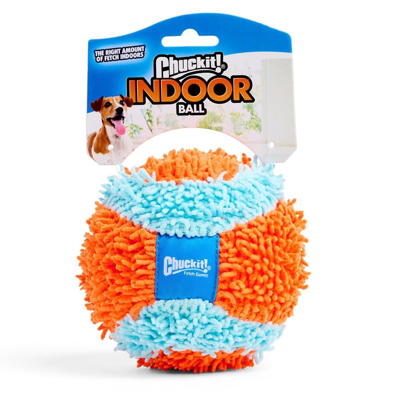 Chuckit! Indoor Fetch Ball Dog Toy for Dogs - Interactive Dog Toys for Boredom, 4.75 Inch, Orange and Blue - Image 3
